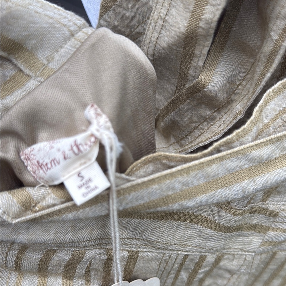 Hem & Thread Tan Striped Jumpsuit - Picture 6 of 8